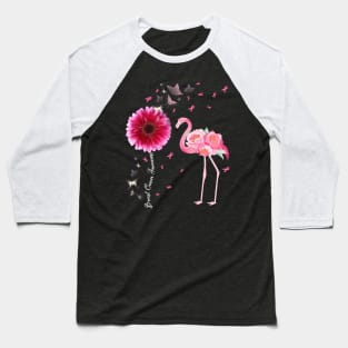 Breast cancer Awareness Pink Sunflower Flamingo Womens Baseball T-Shirt